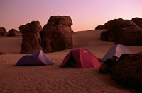 acampada en el desierto